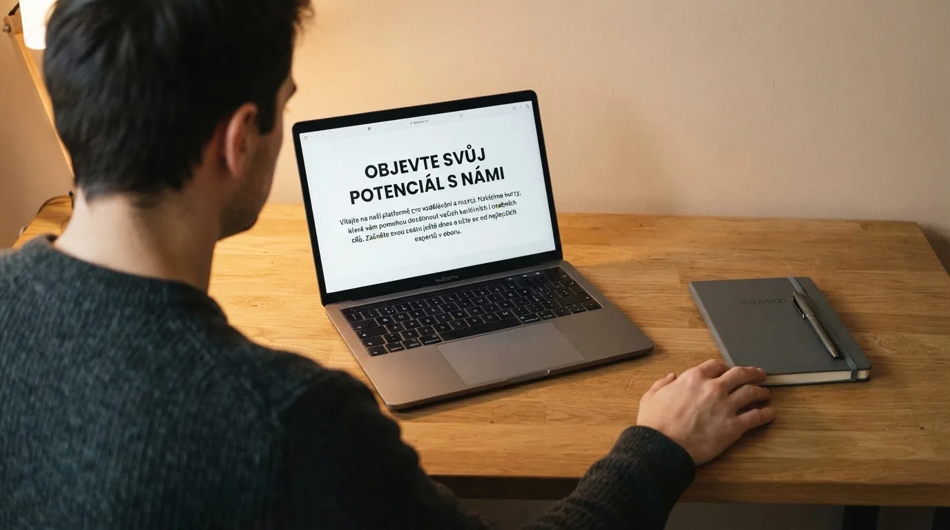 Člověk u notebooku čte informační stránku o online hazardu v Česku — bonus za založení účtu casino